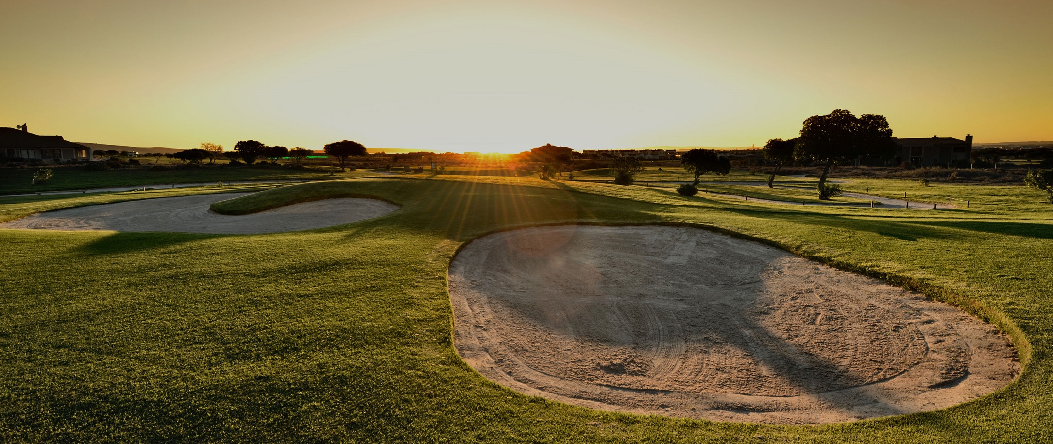 Golf course at sun set