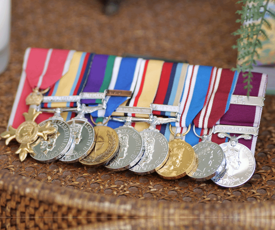 A veterans military medals are protected by his buildings and contents insurance policy